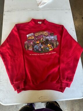 VTG 90s winnie the pooh Disney Holiday Candy Shop Crewneck Sweater - Men